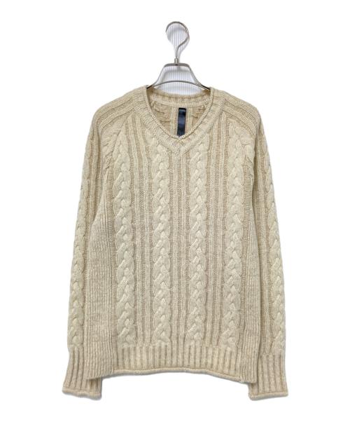 wjk（ダブルジェイケー）wjk (ダブルジェイケー) アランVネックニット ベージュ サイズ:Sの古着・服飾アイテム