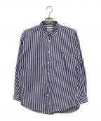 EDIFICE×THOMAS MASONエディフィス×トーマスメイソン）の古着「レギュラーカラーストライプシャツ」｜ホワイト×ネイビー