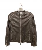 EMMETIエンメティ）の古着「レザージャケット」｜ダークブラウン