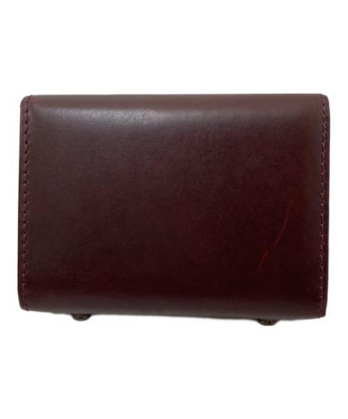 M+  millefoglie（エムピウ ミッレフォッリエ）M+  millefoglie (エムピウ ミッレフォッリエ) 2つ折りレザーウォレット ボルドーの古着・服飾アイテム
