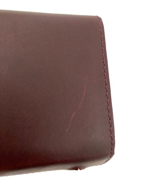 M+  millefoglie（エムピウ ミッレフォッリエ）M+  millefoglie (エムピウ ミッレフォッリエ) 2つ折りレザーウォレット ボルドーの古着・服飾アイテム