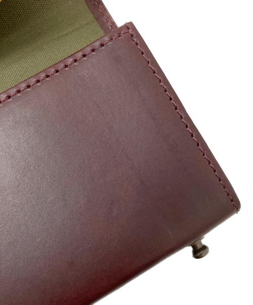 M+  millefoglie（エムピウ ミッレフォッリエ）M+  millefoglie (エムピウ ミッレフォッリエ) 2つ折りレザーウォレット ボルドーの古着・服飾アイテム