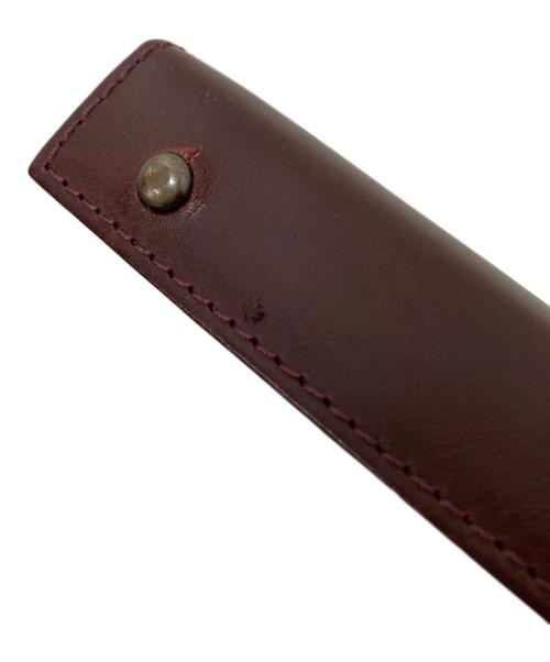 M+  millefoglie（エムピウ ミッレフォッリエ）M+  millefoglie (エムピウ ミッレフォッリエ) 2つ折りレザーウォレット ボルドーの古着・服飾アイテム