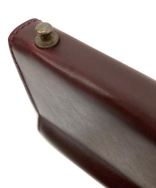 M+  millefoglie（エムピウ ミッレフォッリエ）M+  millefoglie (エムピウ ミッレフォッリエ) 2つ折りレザーウォレット ボルドーの古着・服飾アイテム