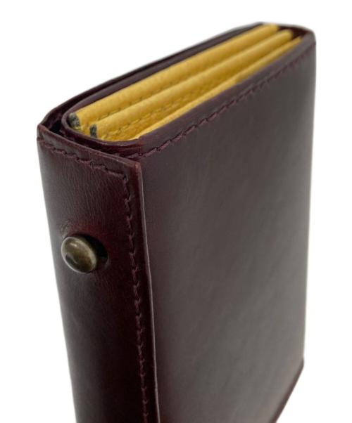 M+  millefoglie（エムピウ ミッレフォッリエ）M+  millefoglie (エムピウ ミッレフォッリエ) 2つ折りレザーウォレット ボルドーの古着・服飾アイテム