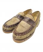 VALENTINバレンタイン）の古着「ファーローファー」｜ベージュ×ブラウン