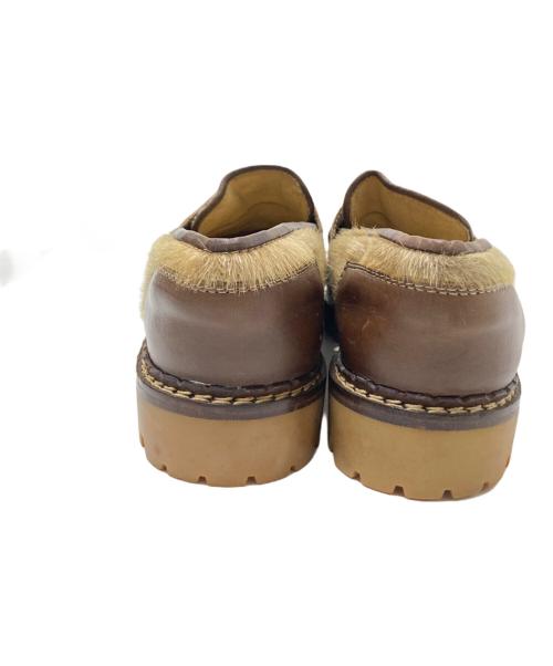 VALENTIN（バレンタイン）VALENTIN (バレンタイン) ファーローファー ベージュ×ブラウン サイズ:42の古着・服飾アイテム