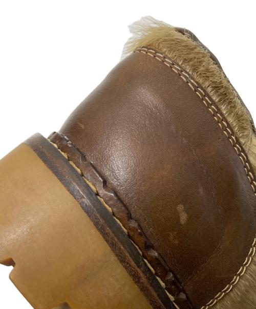 VALENTIN（バレンタイン）VALENTIN (バレンタイン) ファーローファー ベージュ×ブラウン サイズ:42の古着・服飾アイテム