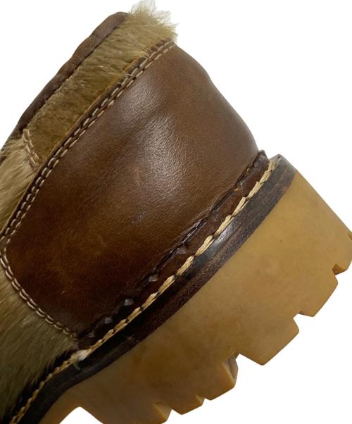 VALENTIN（バレンタイン）VALENTIN (バレンタイン) ファーローファー ベージュ×ブラウン サイズ:42の古着・服飾アイテム