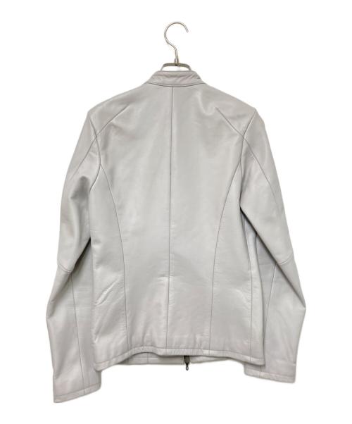 GOSTAR DE FUGA（ゴスタール ジ フーガ）GOSTAR DE FUGA (ゴスタール ジ フーガ) ノーカラーカウハイドライダースジャケット ホワイト サイズ:44の古着・服飾アイテム