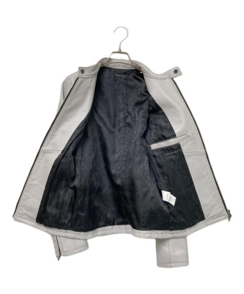 GOSTAR DE FUGA（ゴスタール ジ フーガ）GOSTAR DE FUGA (ゴスタール ジ フーガ) ノーカラーカウハイドライダースジャケット ホワイト サイズ:44の古着・服飾アイテム