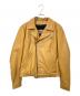 CLEVER DECOR（クレバーデコール）の古着「ダブルライダースジャケット」｜ベージュ