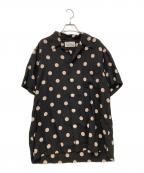 WACKO MARIAワコマリア）の古着「DOTS OPEN COLLAR SHIRT」｜ブラック