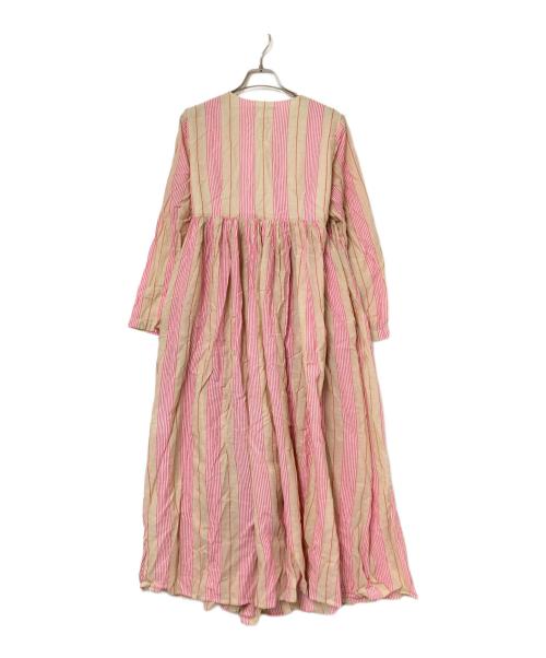 ne quittez pas（ヌキテパ）ne quittez pas (ヌキテパ) ボイルストライプガウンワンピース ピンク サイズ:下記参照の古着・服飾アイテム