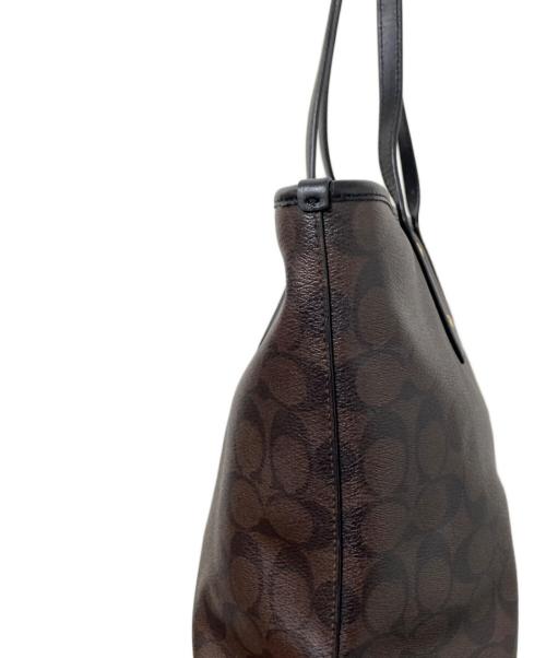 COACH（コーチ）COACH (コーチ) シグネチャートートバッグ ブラック×ブラウン サイズ:下記参照の古着・服飾アイテム