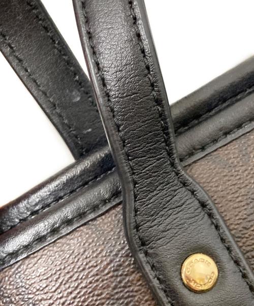 COACH（コーチ）COACH (コーチ) シグネチャートートバッグ ブラック×ブラウン サイズ:下記参照の古着・服飾アイテム
