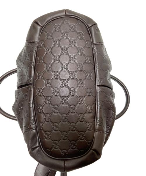 GUCCI（グッチ）GUCCI (グッチ) GGロゴレザーハンドバッグ ブラウン サイズ:下記参照の古着・服飾アイテム