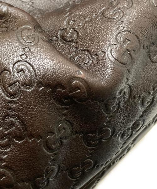 GUCCI（グッチ）GUCCI (グッチ) GGロゴレザーハンドバッグ ブラウン サイズ:下記参照の古着・服飾アイテム