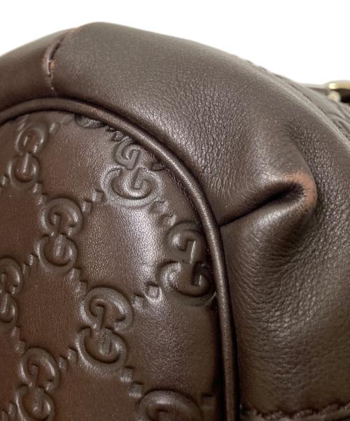 GUCCI（グッチ）GUCCI (グッチ) GGロゴレザーハンドバッグ ブラウン サイズ:下記参照の古着・服飾アイテム