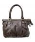 GUCCI (グッチ) GGロゴレザーハンドバッグ ブラウン サイズ:下記参照：34000円