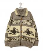 USEDユーズド）の古着「カウチンニットカーディガン」｜アイボリー×グレー