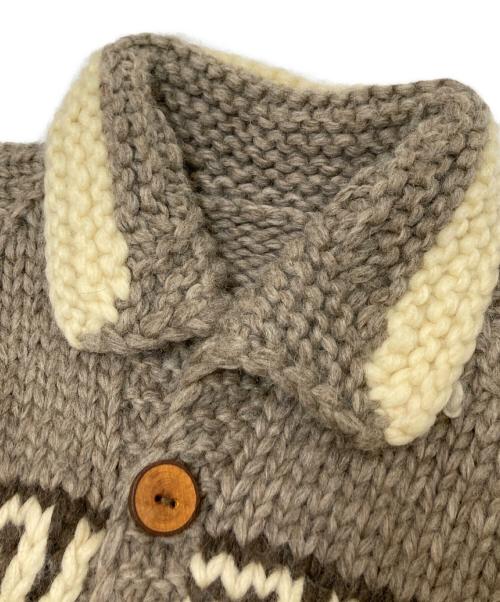 USED（ユーズド）USED (ユーズド) カウチンニットカーディガン アイボリー×グレー サイズ:下記参照の古着・服飾アイテム