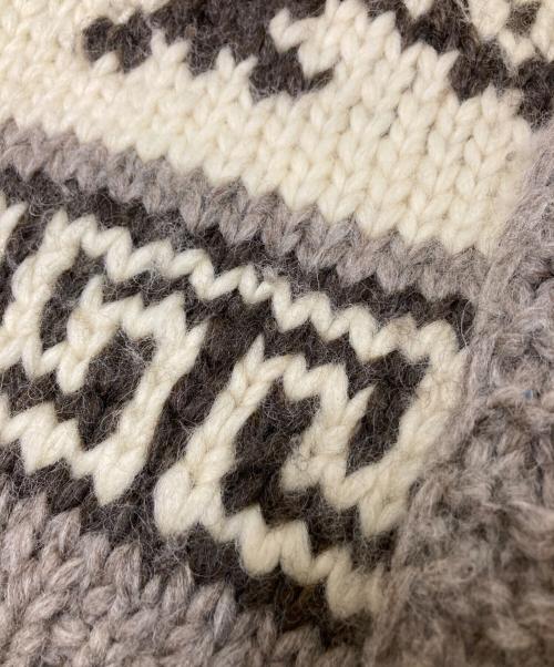 USED（ユーズド）USED (ユーズド) カウチンニットカーディガン アイボリー×グレー サイズ:下記参照の古着・服飾アイテム