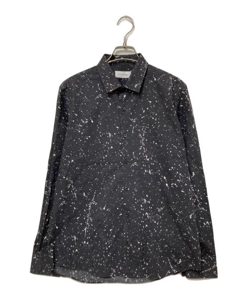 Calvin Klein（カルバンクライン）Calvin Klein (カルバンクライン) ペイント柄シャツ ブラック サイズ:Mの古着・服飾アイテム