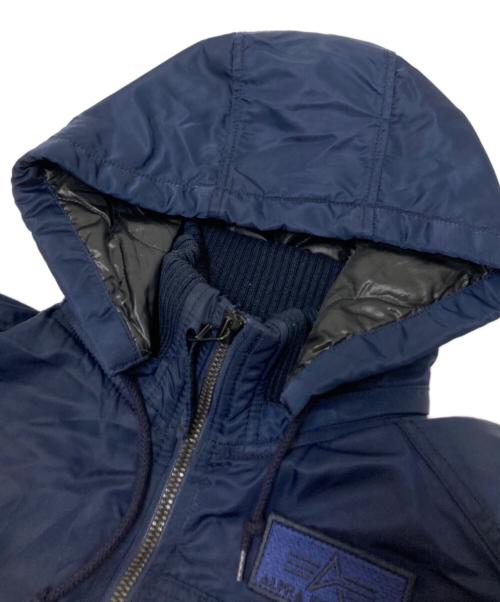ALPHA（アルファ）ALPHA (アルファ) フーデット リブジャケット ネイビー サイズ:Mの古着・服飾アイテム