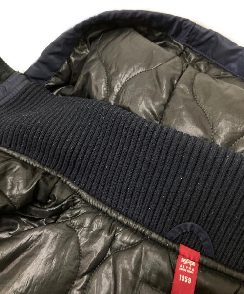 ALPHA（アルファ）ALPHA (アルファ) フーデット リブジャケット ネイビー サイズ:Mの古着・服飾アイテム