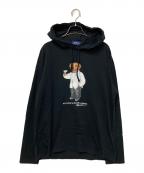 POLO RALPH LAURENポロ・ラルフローレン）の古着「ポロベアプリントパーカー」｜ブラック