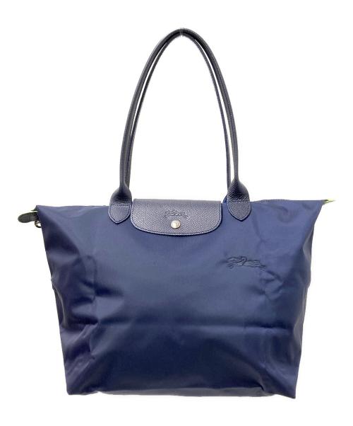 LONGCHAMP（ロンシャン）LONGCHAMP (ロンシャン) ル・プリアージュトートバッグ ネイビー×グリーン サイズ:下記参照の古着・服飾アイテム
