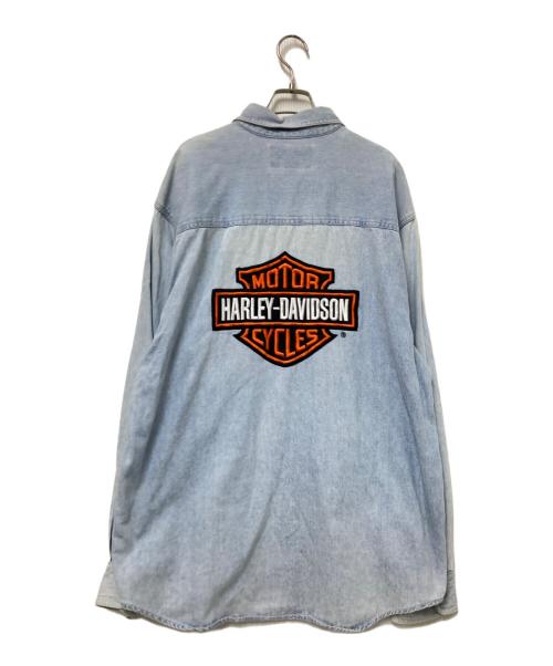 HARLEY-DAVIDSON（ハーレーダビッドソン）HARLEY-DAVIDSON (ハーレーダビッドソン) バック刺繍デニムシャツ インディゴ サイズ:XLの古着・服飾アイテム