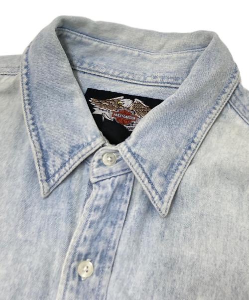 HARLEY-DAVIDSON（ハーレーダビッドソン）HARLEY-DAVIDSON (ハーレーダビッドソン) バック刺繍デニムシャツ インディゴ サイズ:XLの古着・服飾アイテム