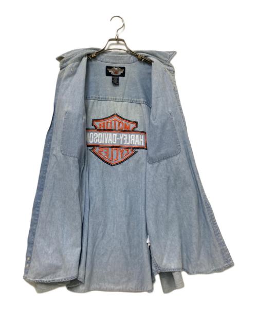 HARLEY-DAVIDSON（ハーレーダビッドソン）HARLEY-DAVIDSON (ハーレーダビッドソン) バック刺繍デニムシャツ インディゴ サイズ:XLの古着・服飾アイテム