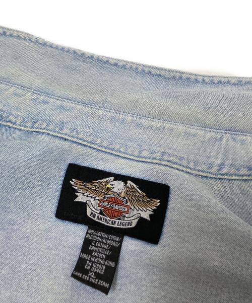 HARLEY-DAVIDSON（ハーレーダビッドソン）HARLEY-DAVIDSON (ハーレーダビッドソン) バック刺繍デニムシャツ インディゴ サイズ:XLの古着・服飾アイテム