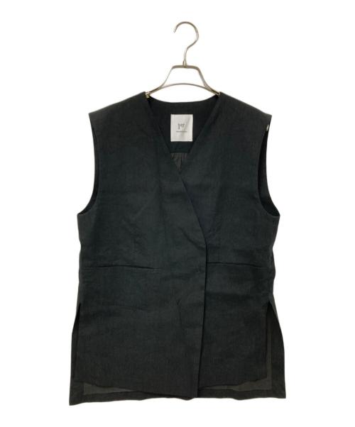 1er Arrondissement（プルミエ アロンディスモン）1er Arrondissement (プルミエ アロンディスモン) ソフトリネンロングジレ ブラック サイズ:36の古着・服飾アイテム