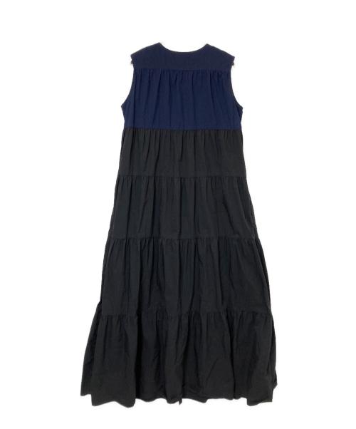 IENA（イエナ）IENA (イエナ) ブロックカラーティアードワンピース ネイビー×ブラック サイズ:38の古着・服飾アイテム