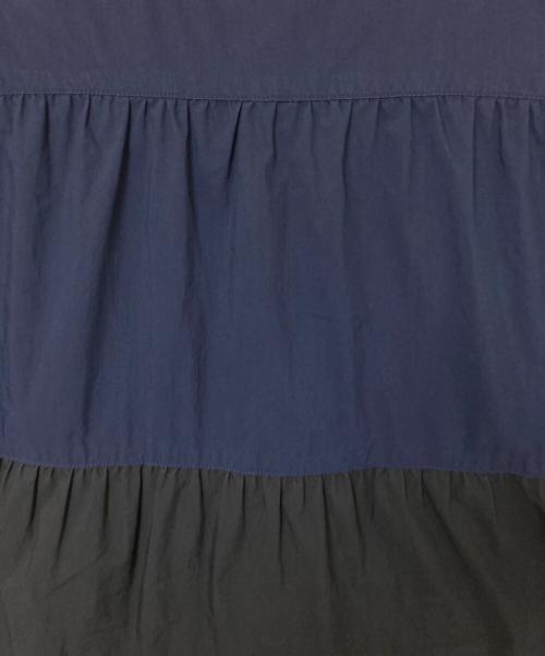 IENA（イエナ）IENA (イエナ) ブロックカラーティアードワンピース ネイビー×ブラック サイズ:38の古着・服飾アイテム