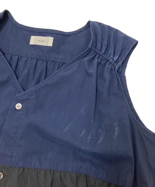 IENA（イエナ）IENA (イエナ) ブロックカラーティアードワンピース ネイビー×ブラック サイズ:38の古着・服飾アイテム