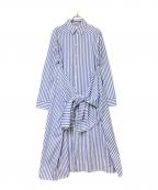 JIL SANDERジルサンダー）の古着「ストライプシャツワンピース」｜ブルー×ホワイト