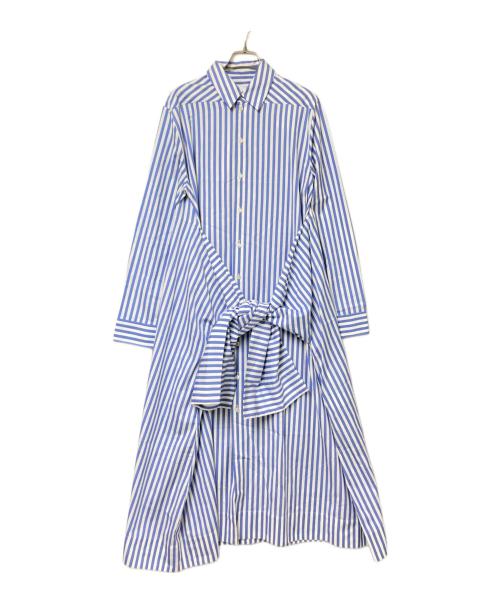 JIL SANDER（ジルサンダー）JIL SANDER (ジルサンダー) ストライプシャツワンピース ブルー×ホワイト サイズ:34 未使用品の古着・服飾アイテム