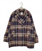 Mila Owenミラオーウェン）の古着「woolコクーンシルエットピーコート」｜オレンジ×ブラウン