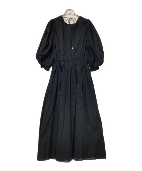 ne quittez pas（ヌキテパ）ne quittez pas (ヌキテパ) ドビー ストライプ ワンピース ブラック サイズ:Mの古着・服飾アイテム