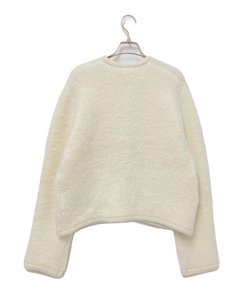 Mila Owen（ミラオーウェン）Mila Owen (ミラオーウェン) 金釦ムートンライクボアニットカーディガン ホワイトの古着・服飾アイテム