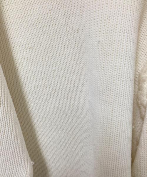 Mila Owen（ミラオーウェン）Mila Owen (ミラオーウェン) 金釦ムートンライクボアニットカーディガン ホワイトの古着・服飾アイテム