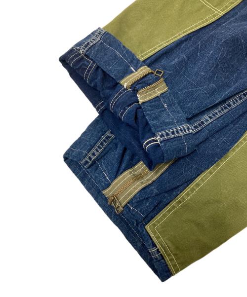 AVIREX（アヴィレックス）AVIREX (アヴィレックス) 異素材ドッキングデニムパンツ インディゴ サイズ:Lの古着・服飾アイテム