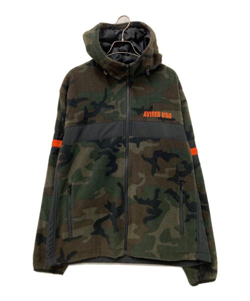 AVIREX（アヴィレックス）AVIREX (アヴィレックス) カモ柄フリースジャケット オリーブ サイズ:Lの古着・服飾アイテム