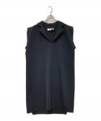 MM6 Maison Margielaエムエムシックスメゾンマルジェラ）の古着「襟付きノースリーブワンピース」｜ブラック