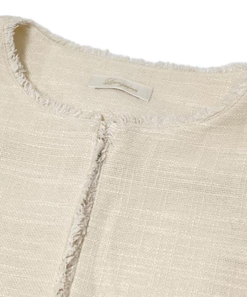 Loungedress（ラウンジドレス）Loungedress (ラウンジドレス) ノーカラージャケット アイボリー サイズ:Fの古着・服飾アイテム